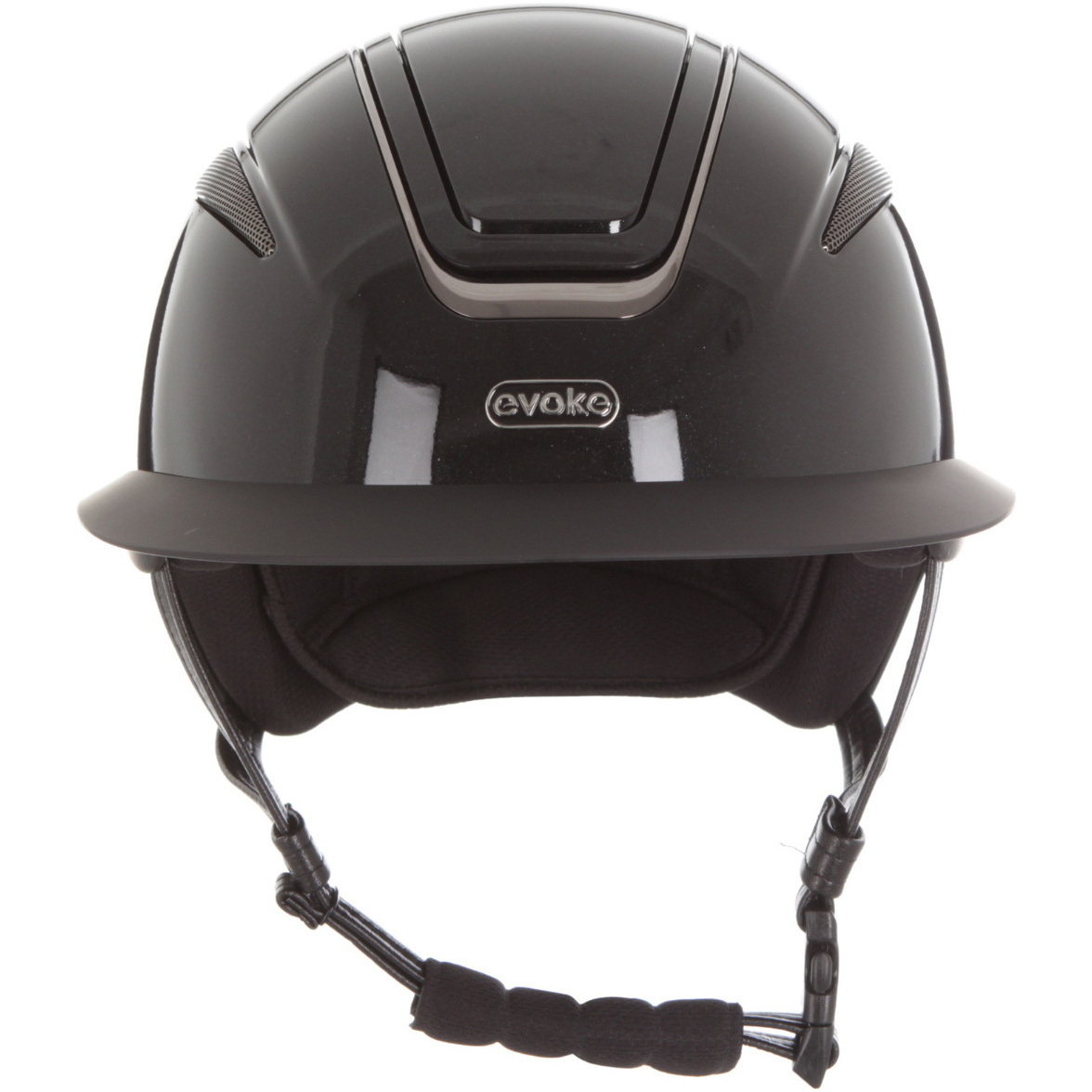 2026 Evoke Unisexe Callisto Wide Peak Chapeau De équitation & Doublure 200362003 - Black / Metallic / Gunmetal